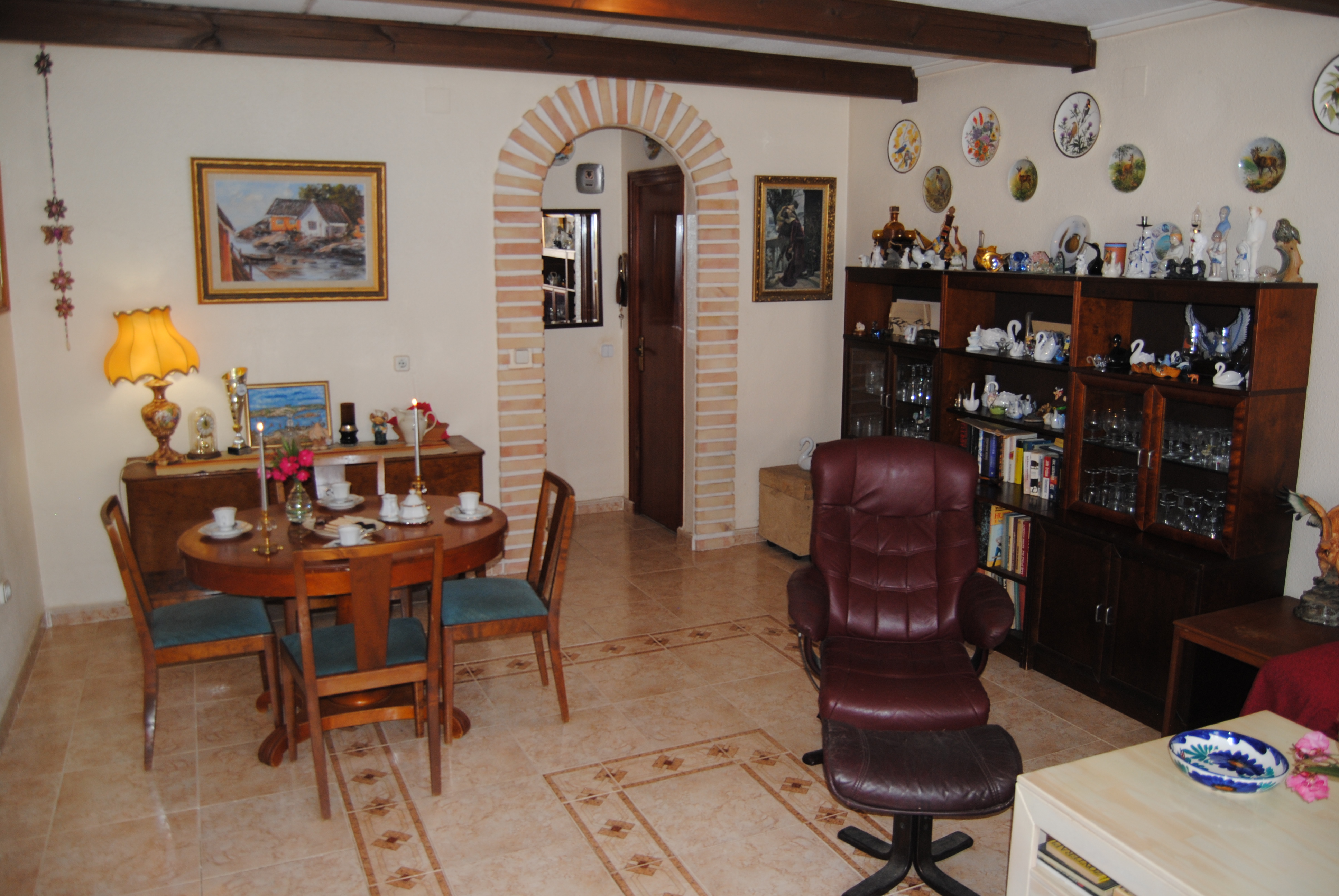 Pool area in bungalow for sale in Torrevieja